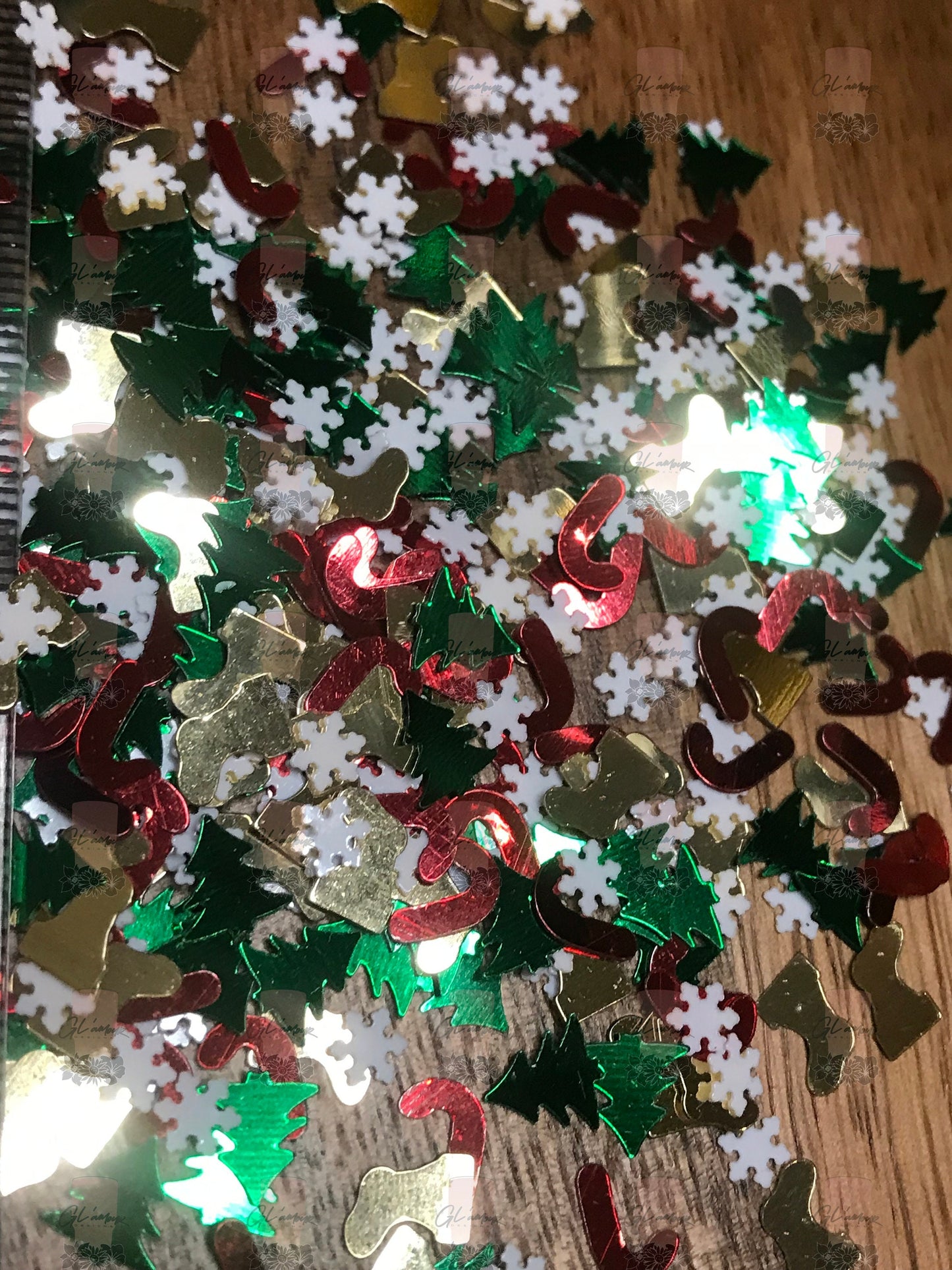 Christmas Shape Glitter, Solvent Resistant Confetti