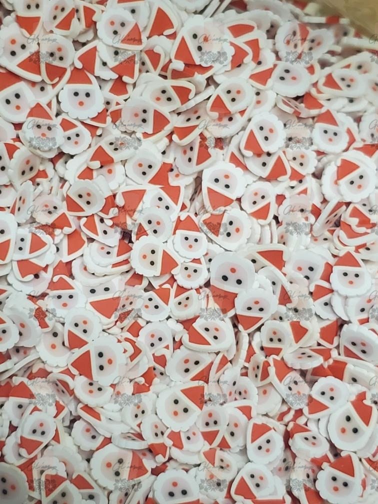 5mm Santa Face Polymer Slices -small