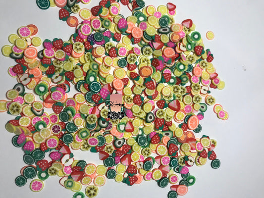 5mm Mixed Fruits Polymer Slices - small
