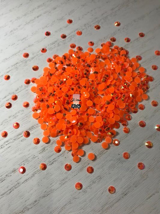 AB Jelly Orange Flat Back Resin Rhinestones - 1000 pcs