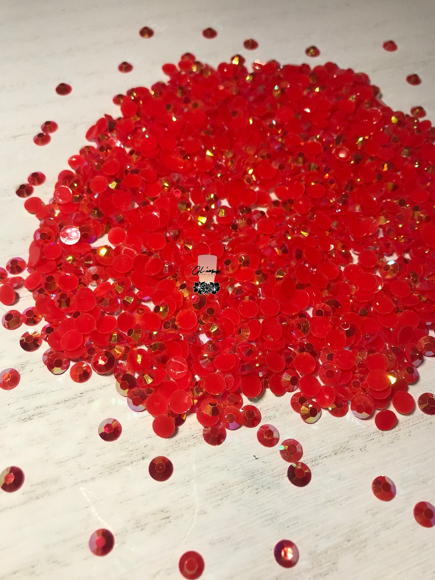 AB Jelly Red Flat Back Resin Rhinestones - 1000 pcs