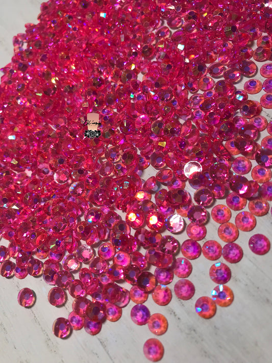 AB Transparent Light Rose Flat Back Resin Rhinestones - 1000 pcs