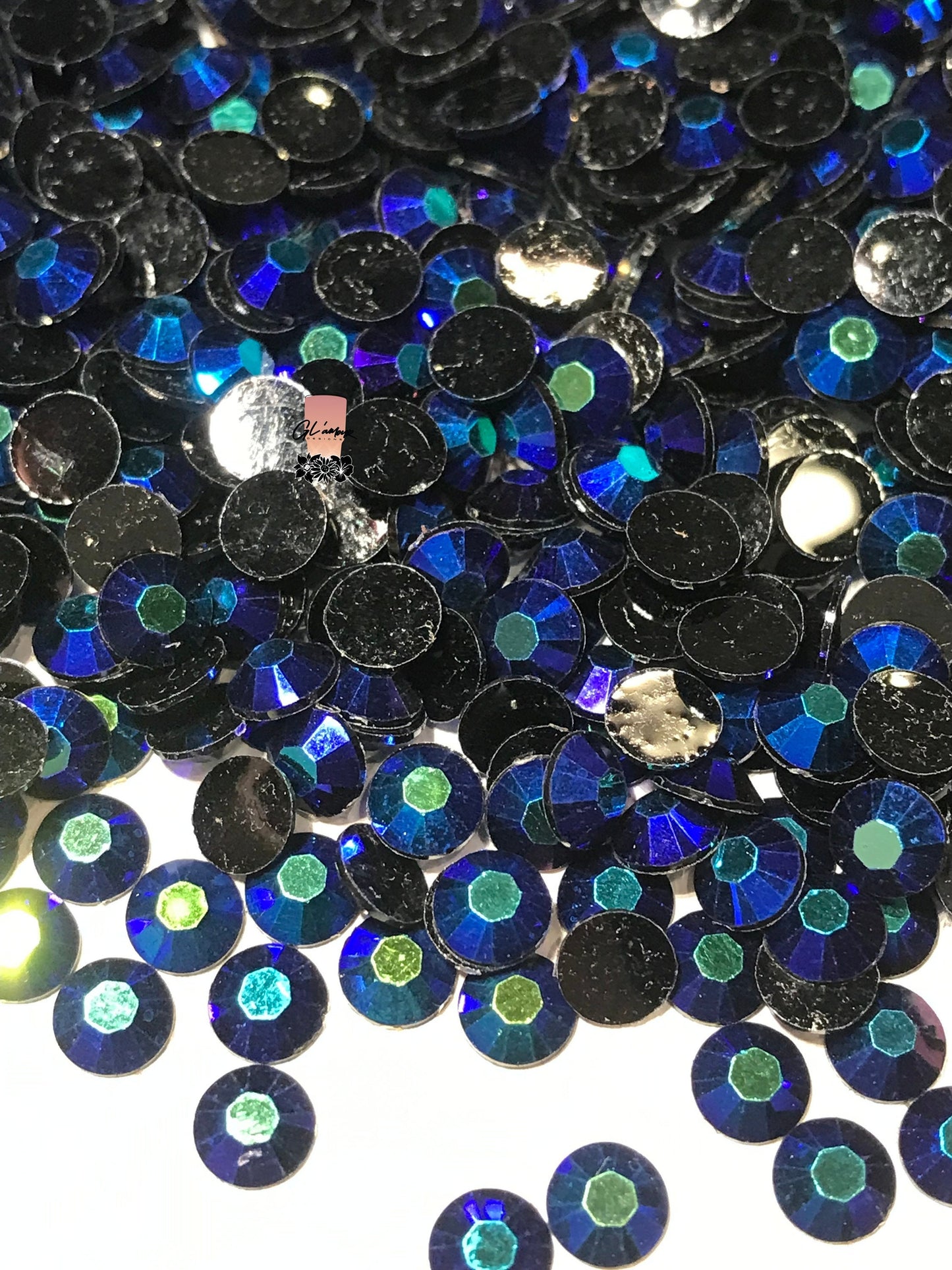 Purple Blue Flat Back Resin Rhinestones - 1000 pcs