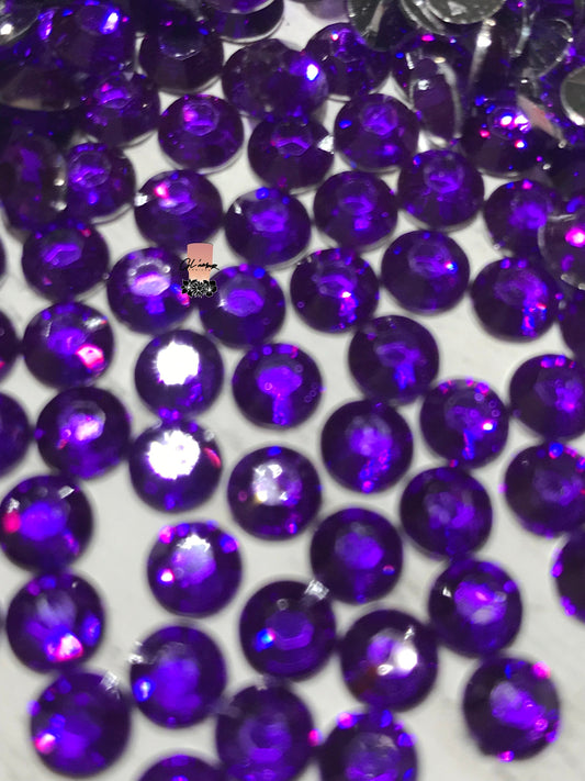 Violet Flat Back Resin Rhinestones - 1000 pcs