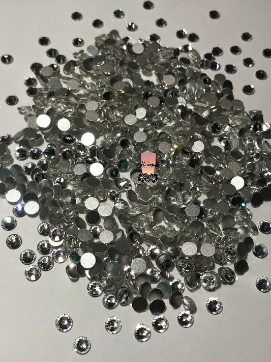Clear Crystal Glass Flat Back Rhinestones - 1440pcs per bag