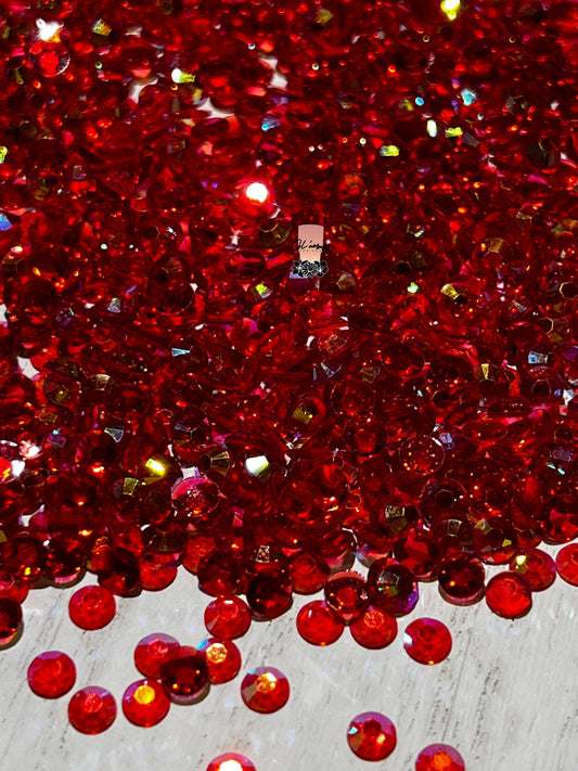 Transparent Red Ab Resin Mixed Shape Flatback Rhinestones 450Pcs