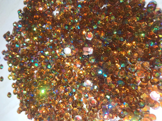 AB Transparent Coffee Flat Back Resin Rhinestones - 1000 pcs