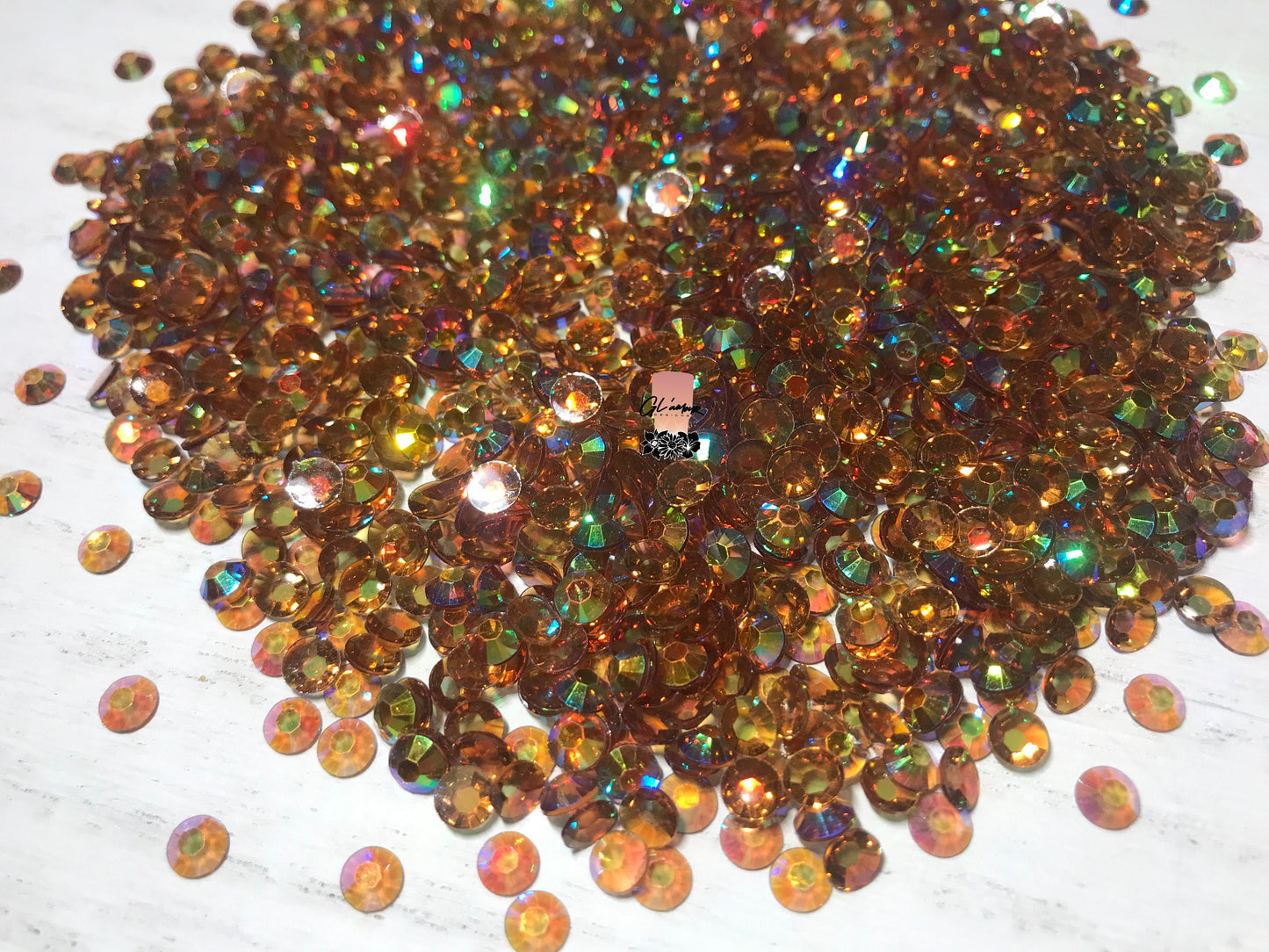 AB Transparent Coffee Flat Back Resin Rhinestones - 1000 pcs