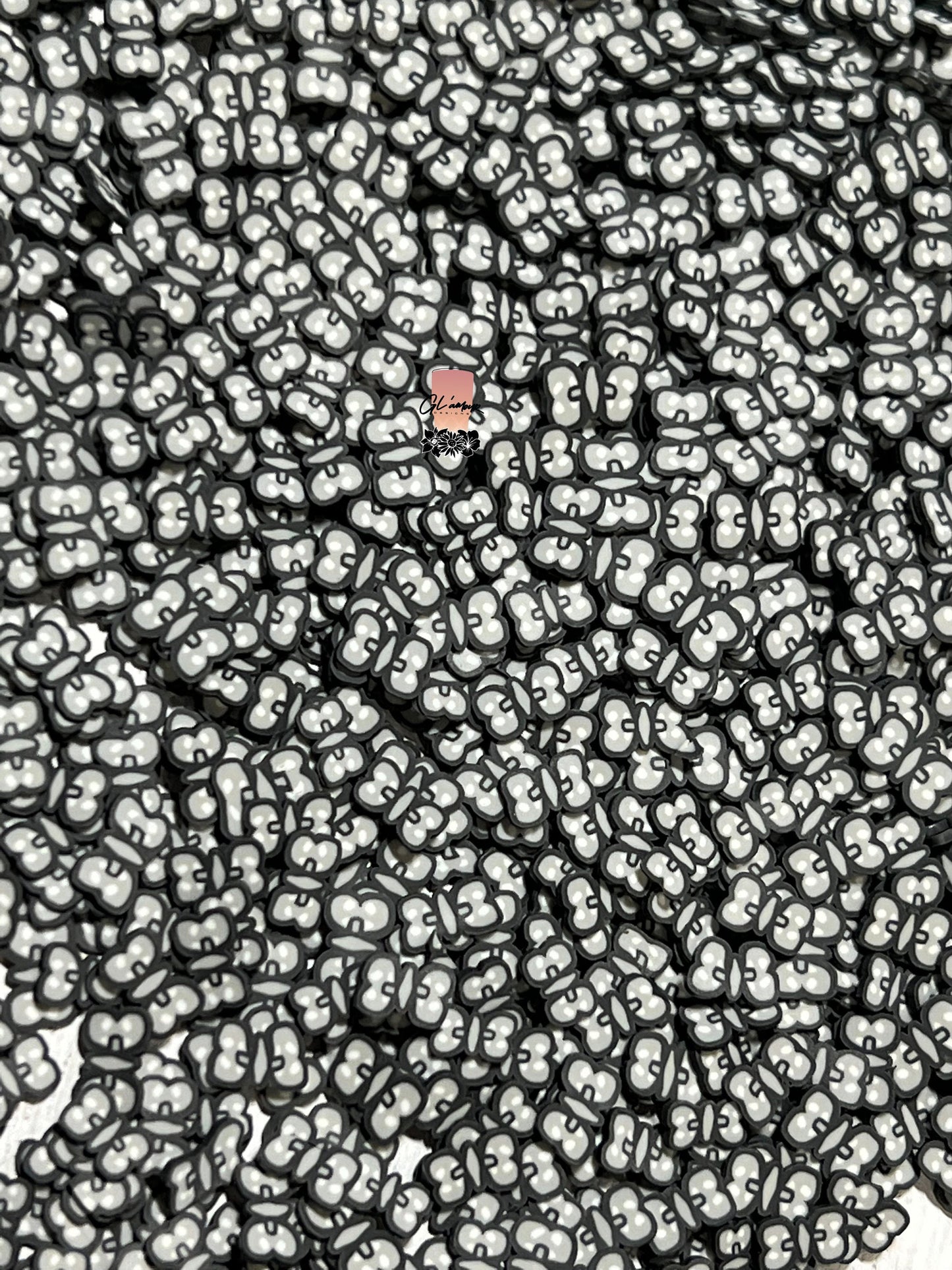Black Bows Polymer Slices -small 5mm