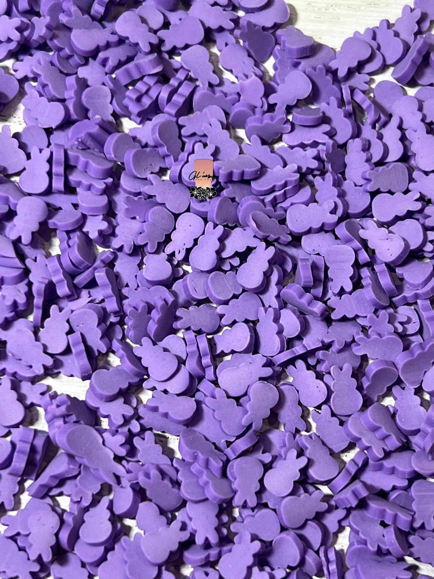 Purple Bunnies Polymer Slices - small 5mm