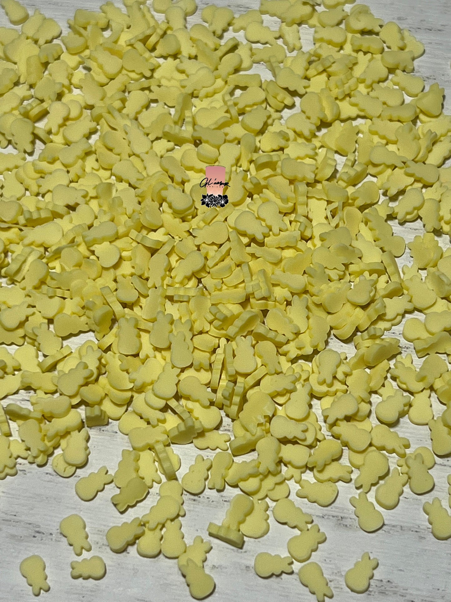 Light Yellow Bunnies Polymer Slices - small 5mm