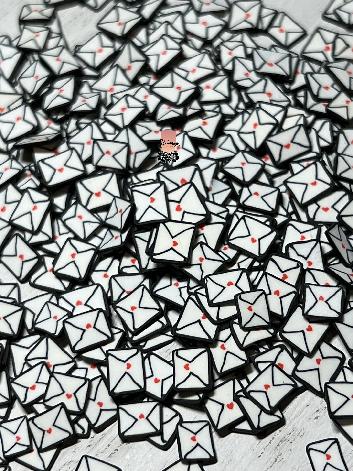 Love Letter Polymer Slices - small 5mm