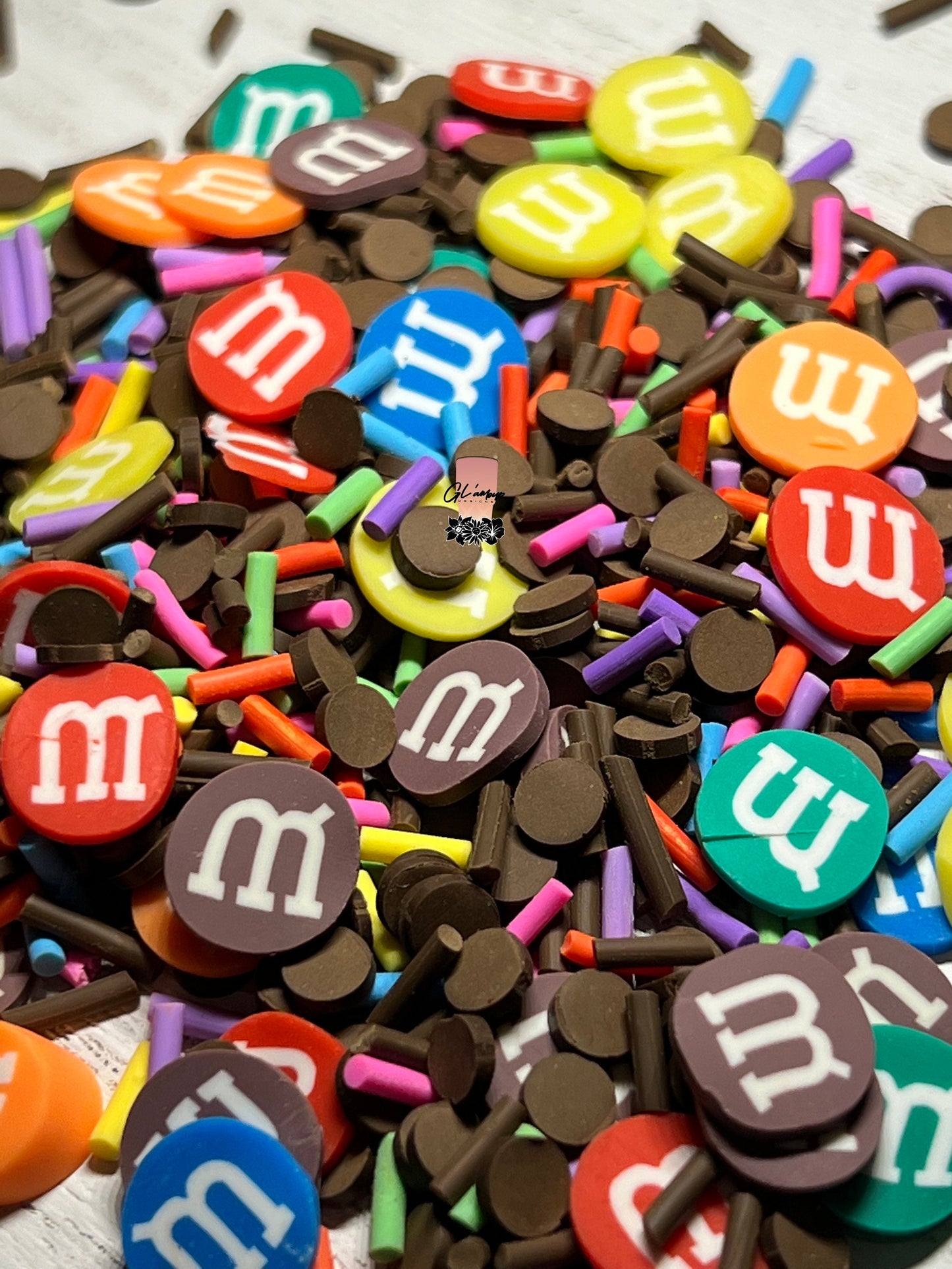 Chocolate Mix Polymer Slices - large 10mm