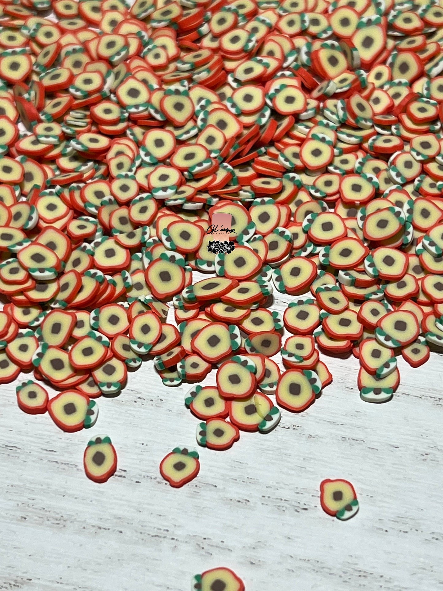 Peach Polymer Slices - small 5mm