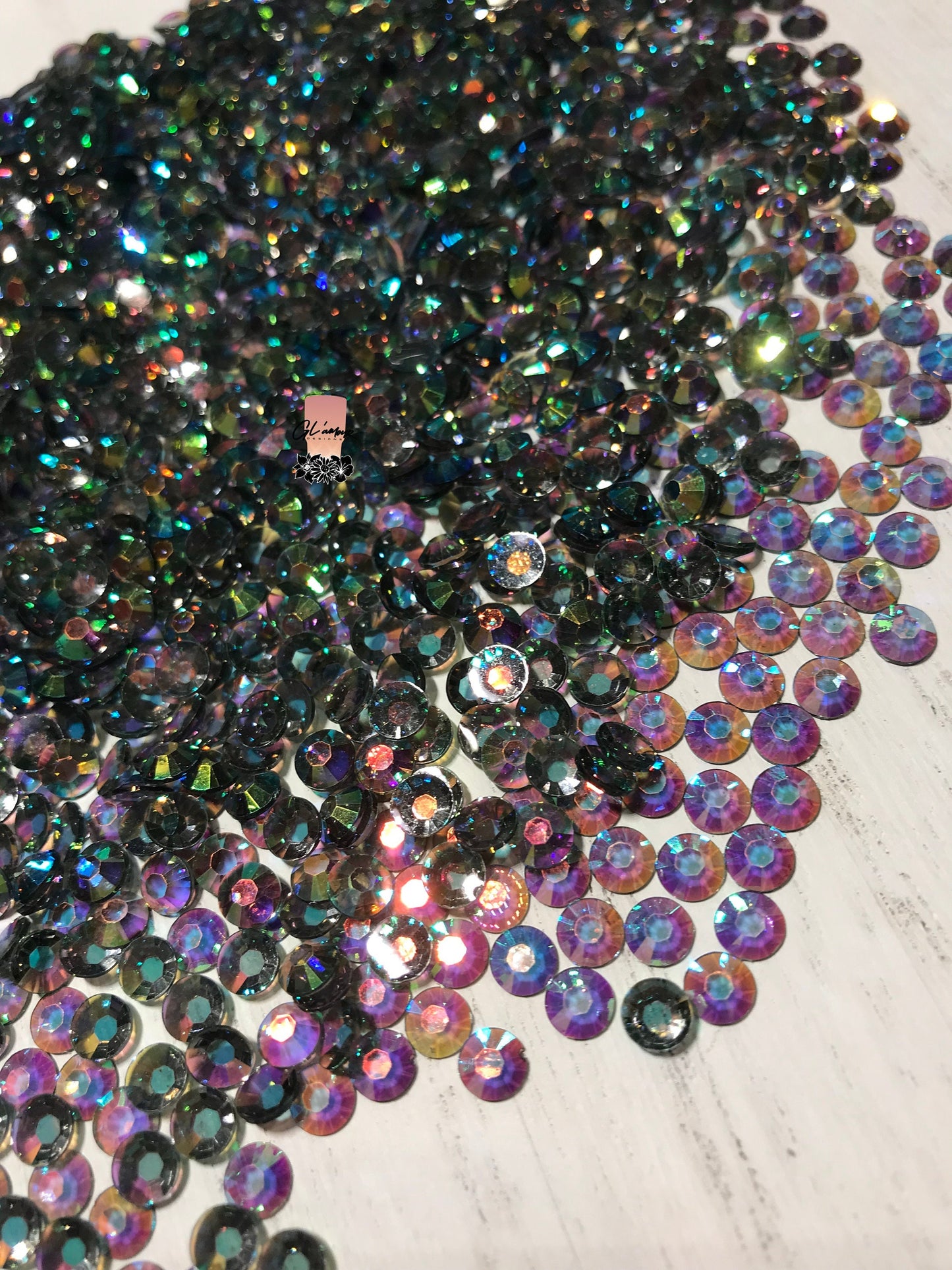AB Transparent Grey Flat Back Resin Rhinestones - 1000 pcs