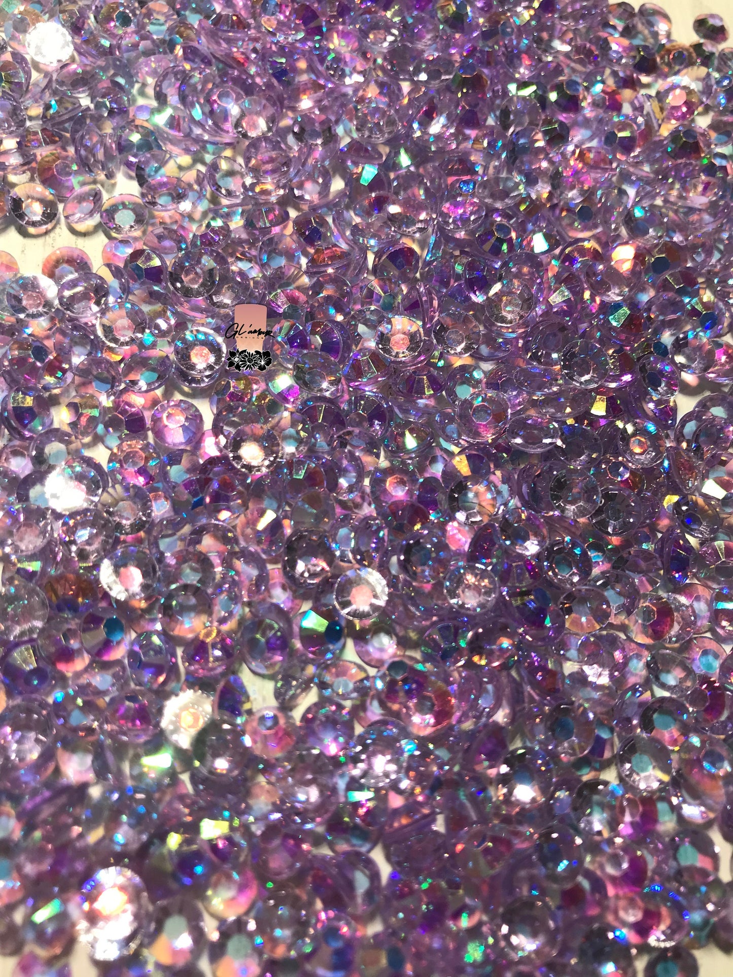 AB Transparent Light Amethyst Flat Back Resin Rhinestones - 1000 pcs