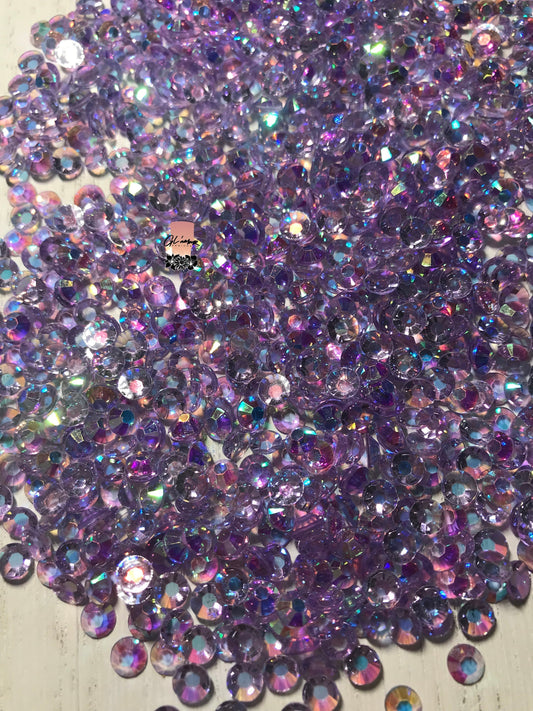 AB Transparent Light Amethyst Flat Back Resin Rhinestones - 1000 pcs