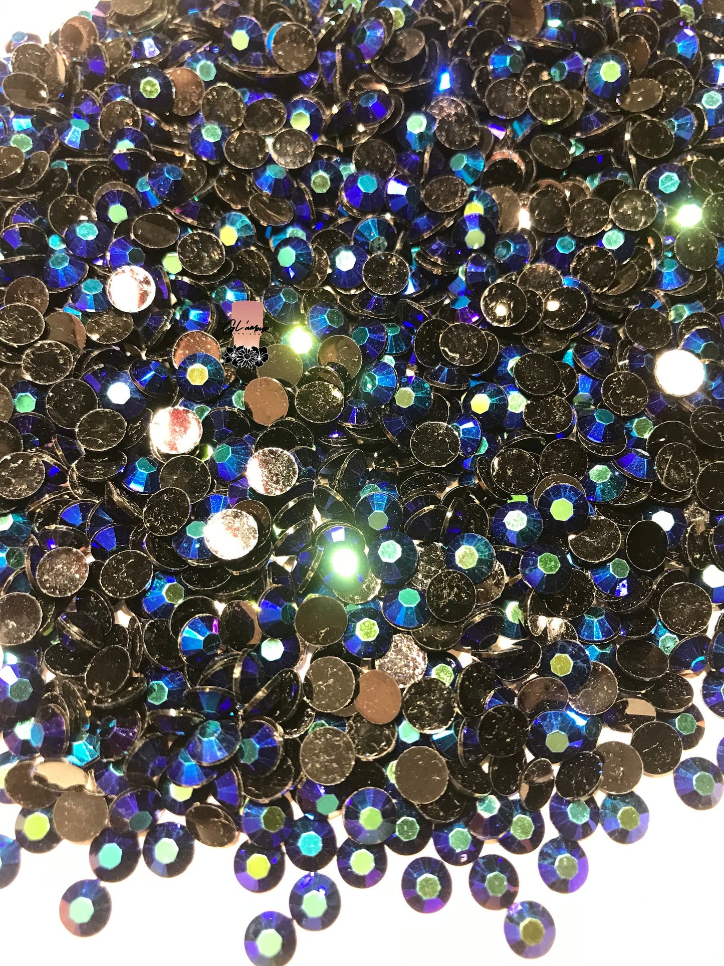 Purple Blue Flat Back Resin Rhinestones - 1000 pcs