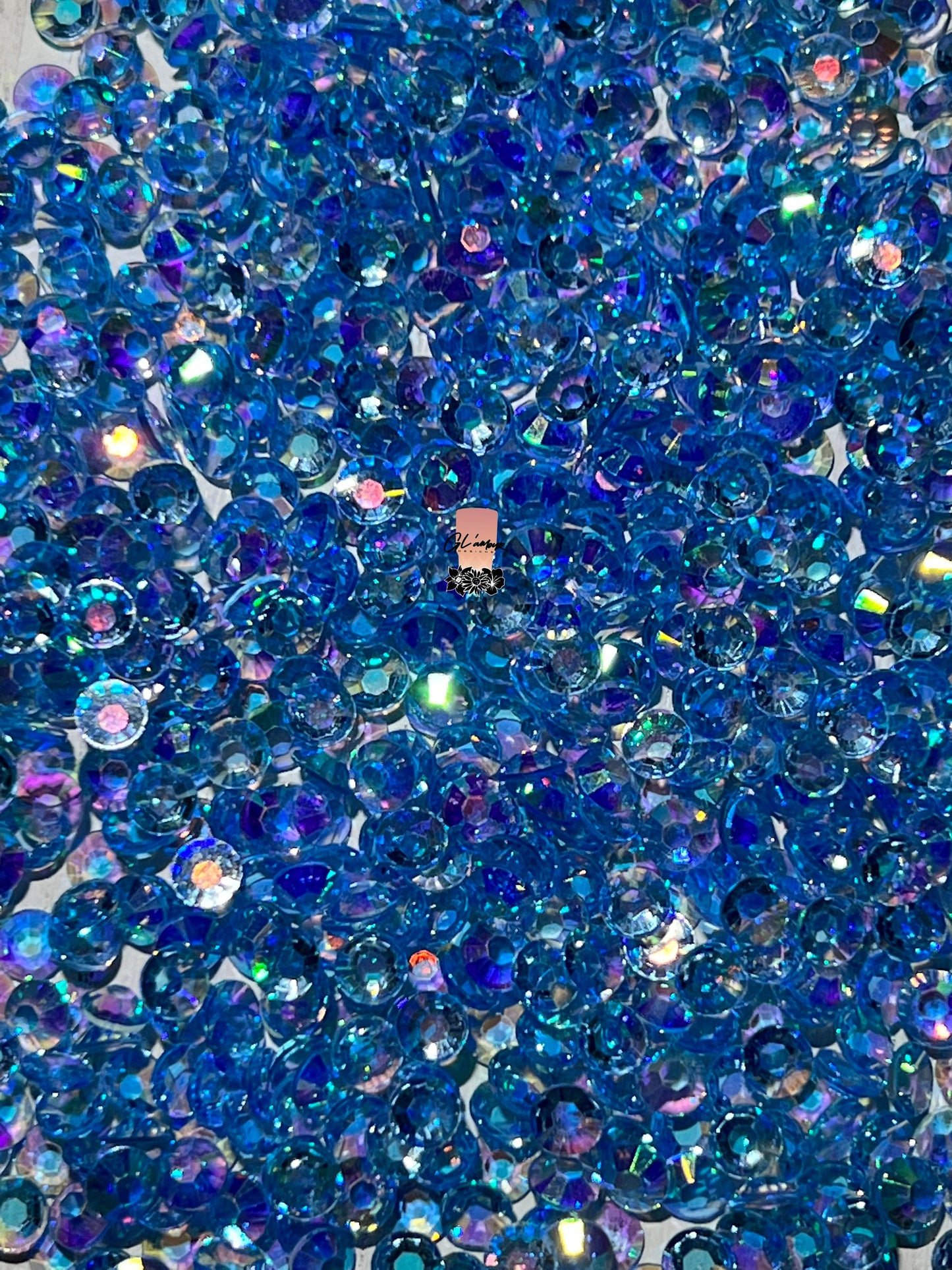 AB Transparent Light Sapphire Flat Back Resin Rhinestones - 1000 pcs