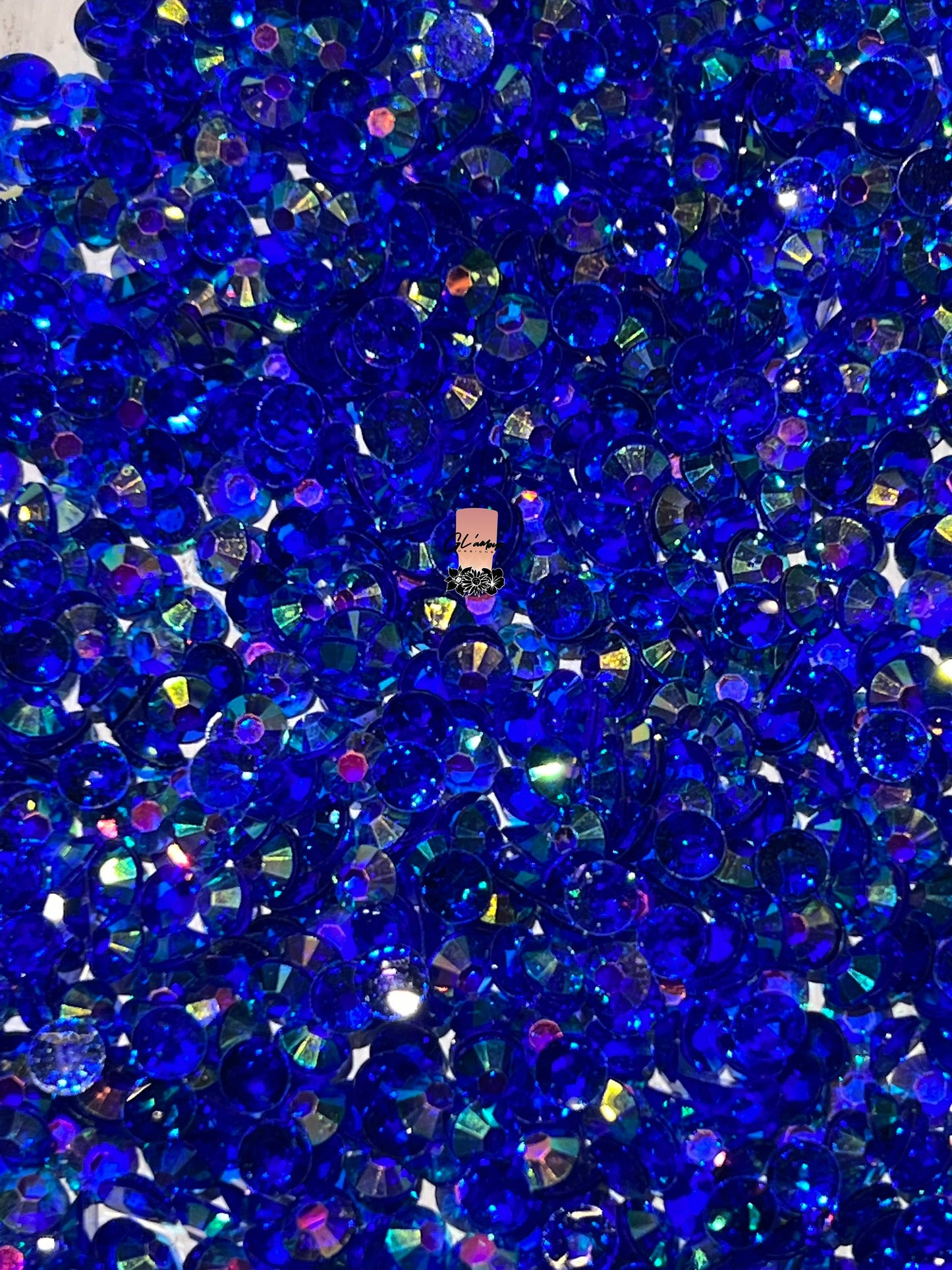 AB Transparent Sapphire Flat Back Resin Rhinestones - 1000 pcs