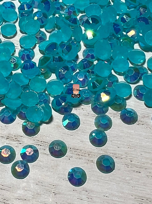 AB Jelly Blue Zircon Flat Back Resin Rhinestones - 1000 pcs