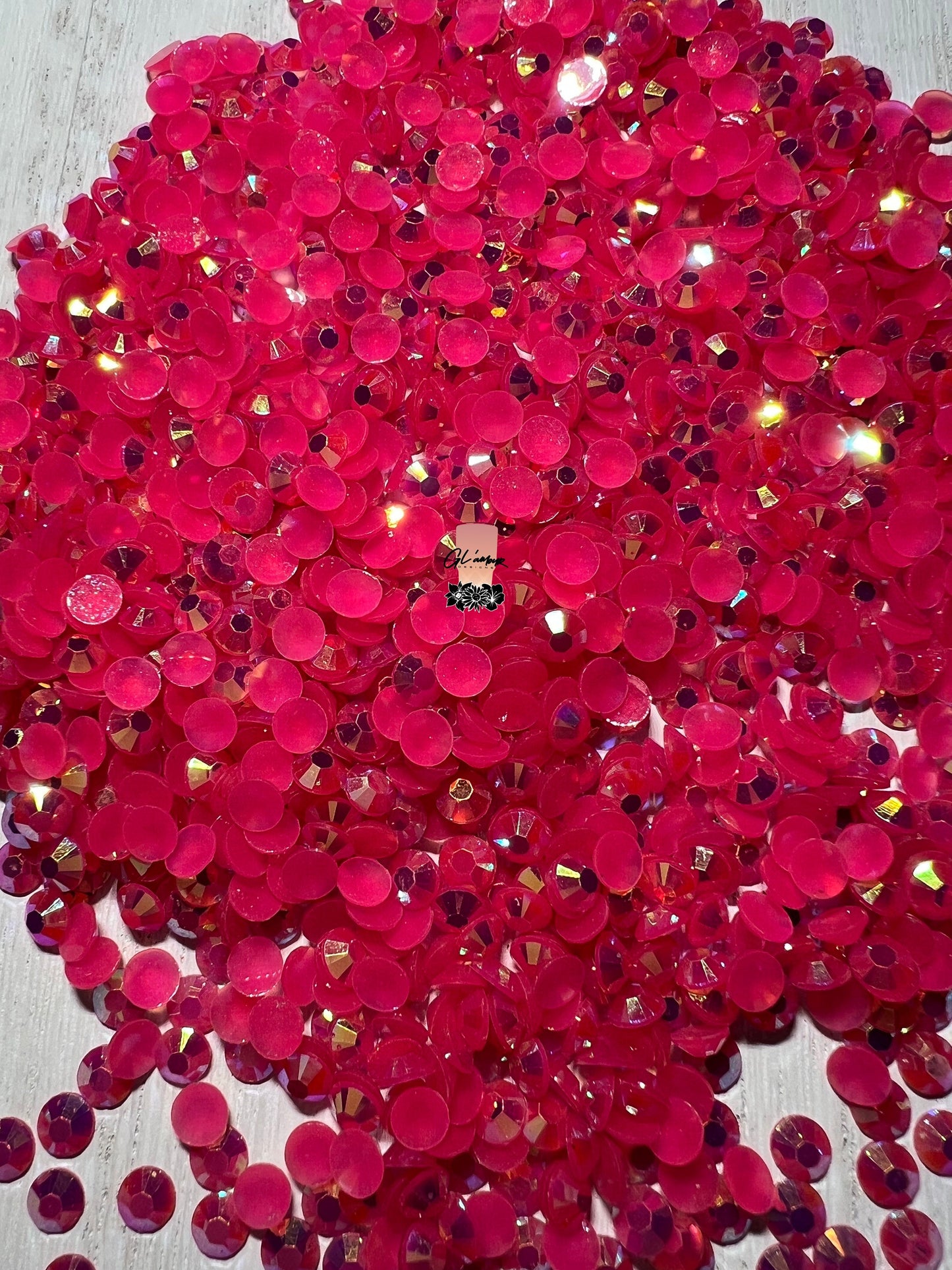 AB Jelly Dark Rose Flat Back Resin Rhinestones - 1000 pcs