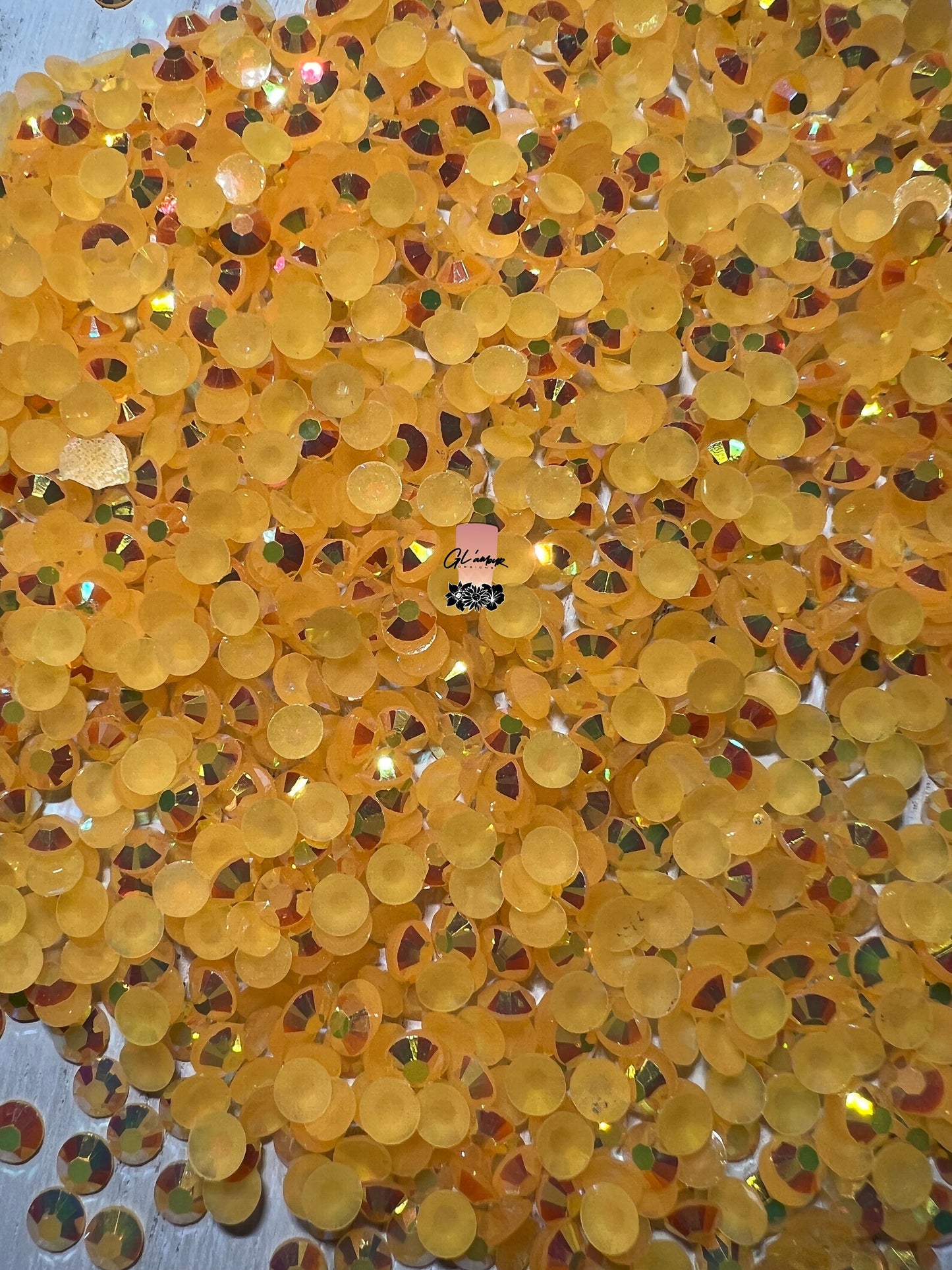 AB Jelly Orange Red Flat Back Resin Rhinestones - 1000 pcs