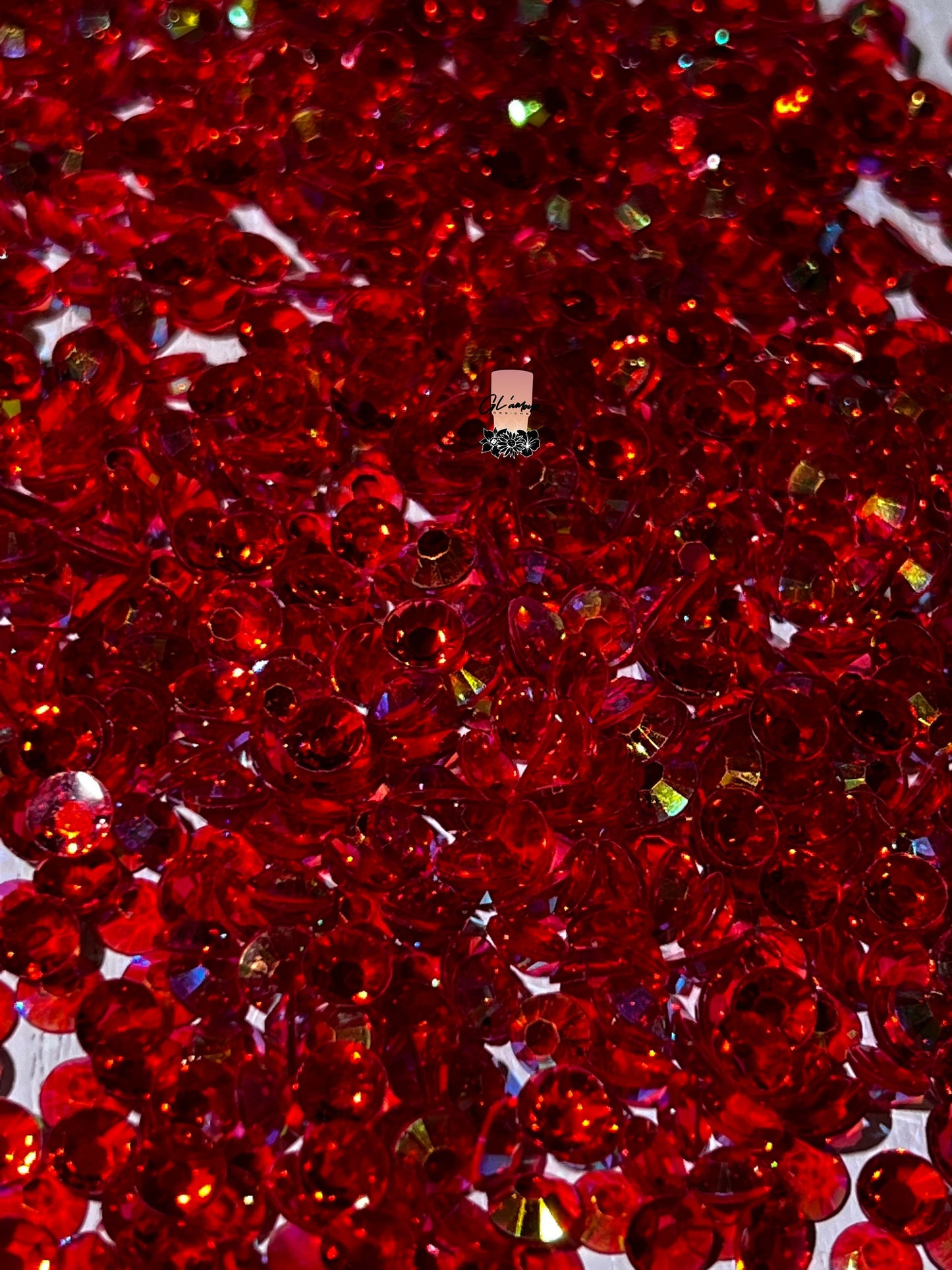 AB Transparent Red Flat Back Resin Rhinestones - 1000 pcs