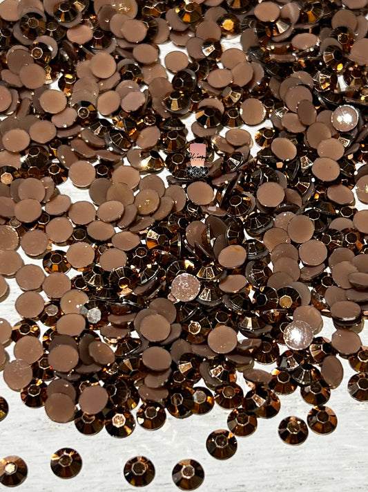 Rose Gold Flat Back Resin Rhinestones - 1000 pcs