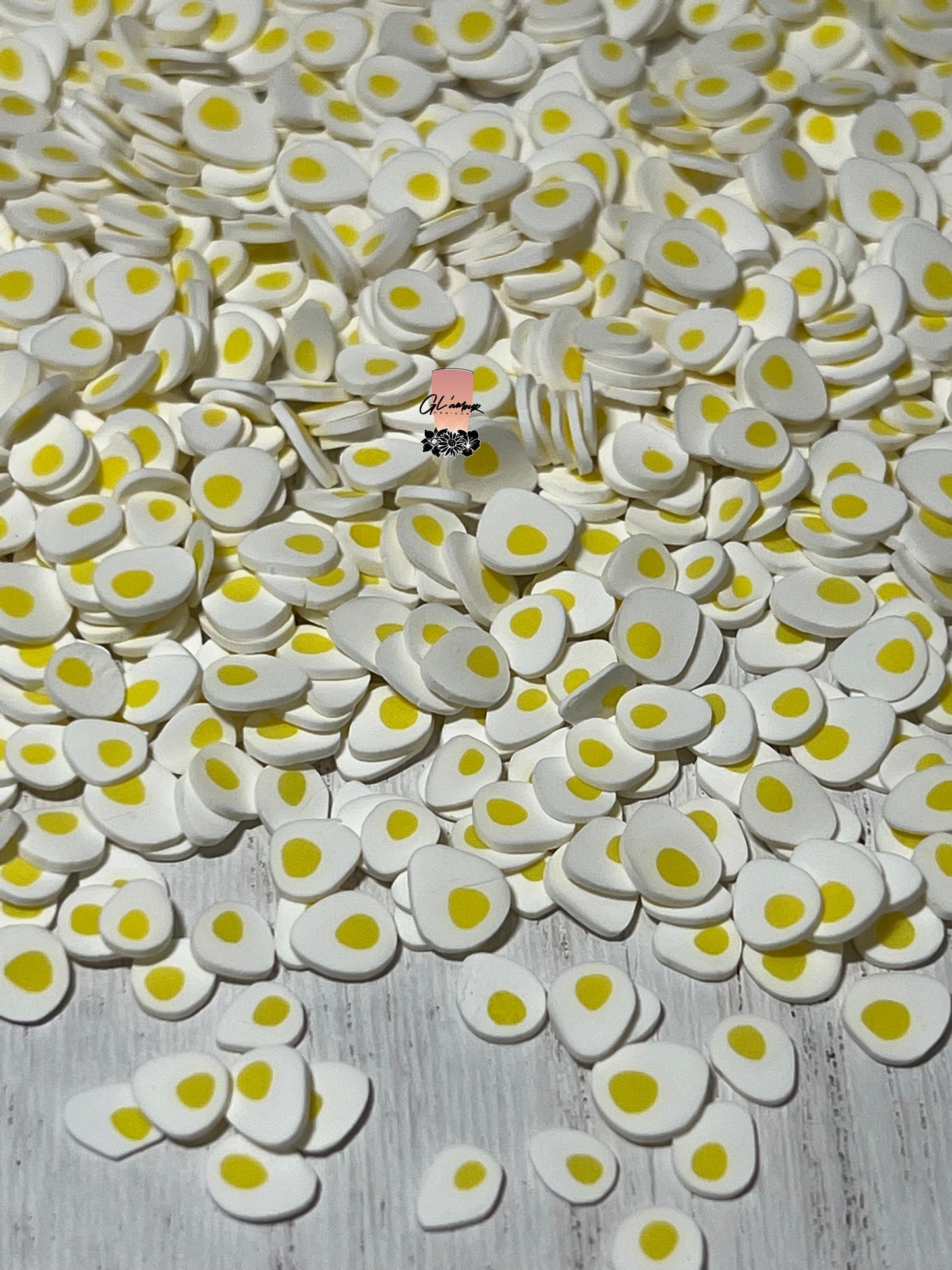 Sliced Hard Boiled Eggs Polymer Slices -small 5mm