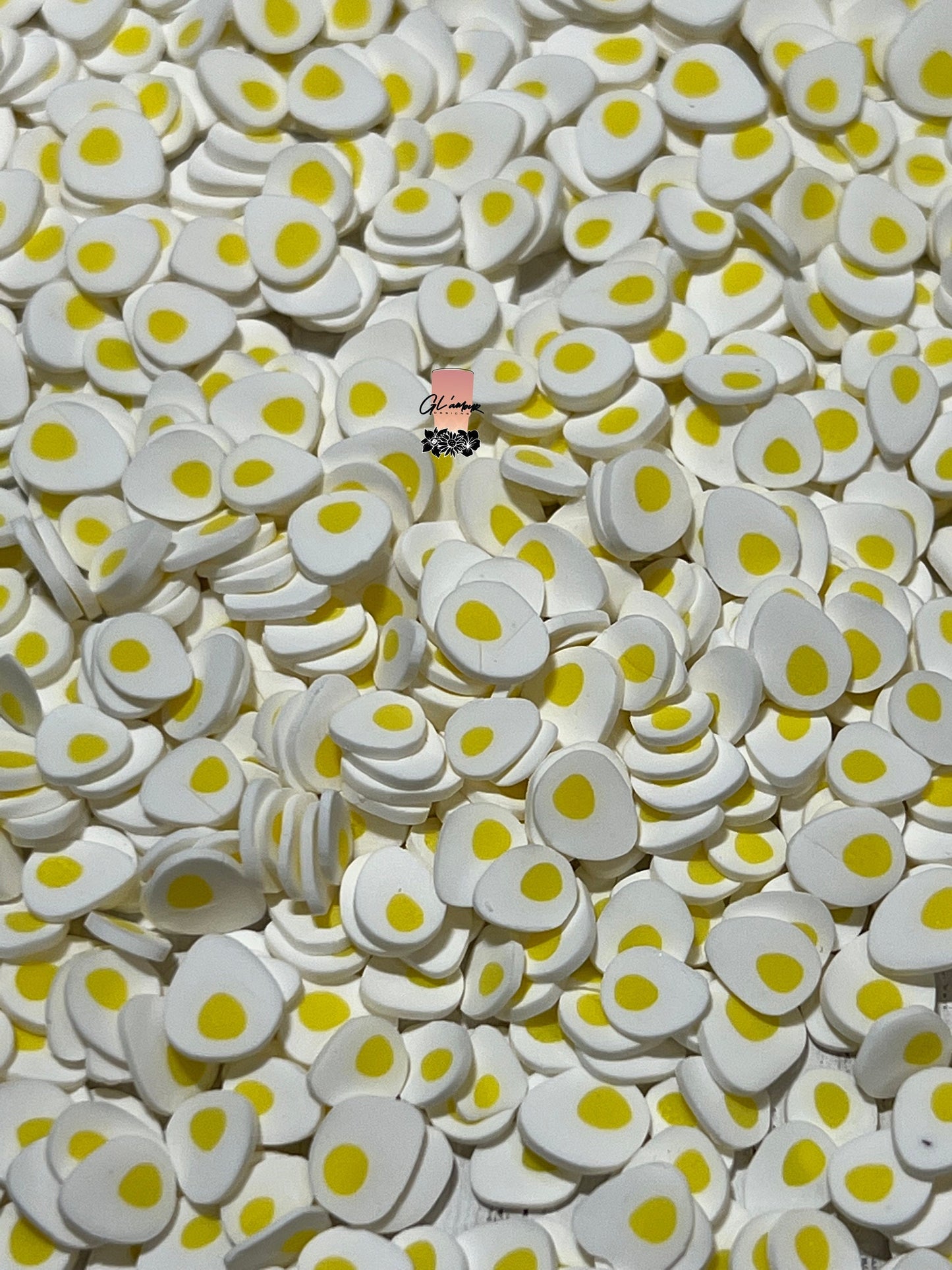 Sliced Hard Boiled Eggs Polymer Slices -small 5mm