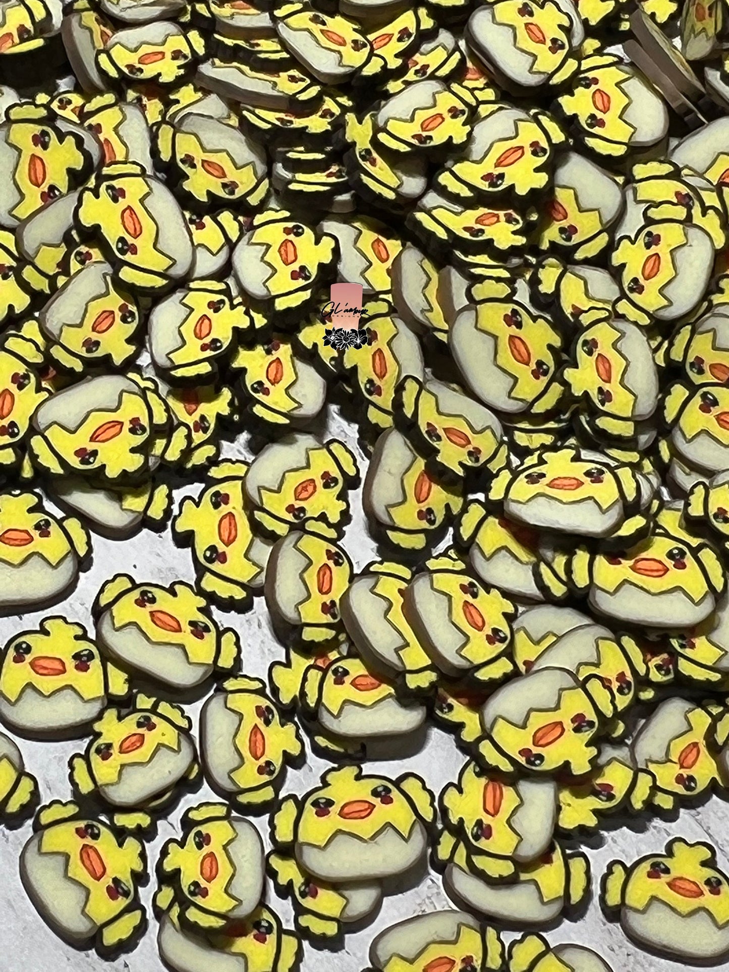 Hatching Baby Chicks Polymer Slices -large 10mm