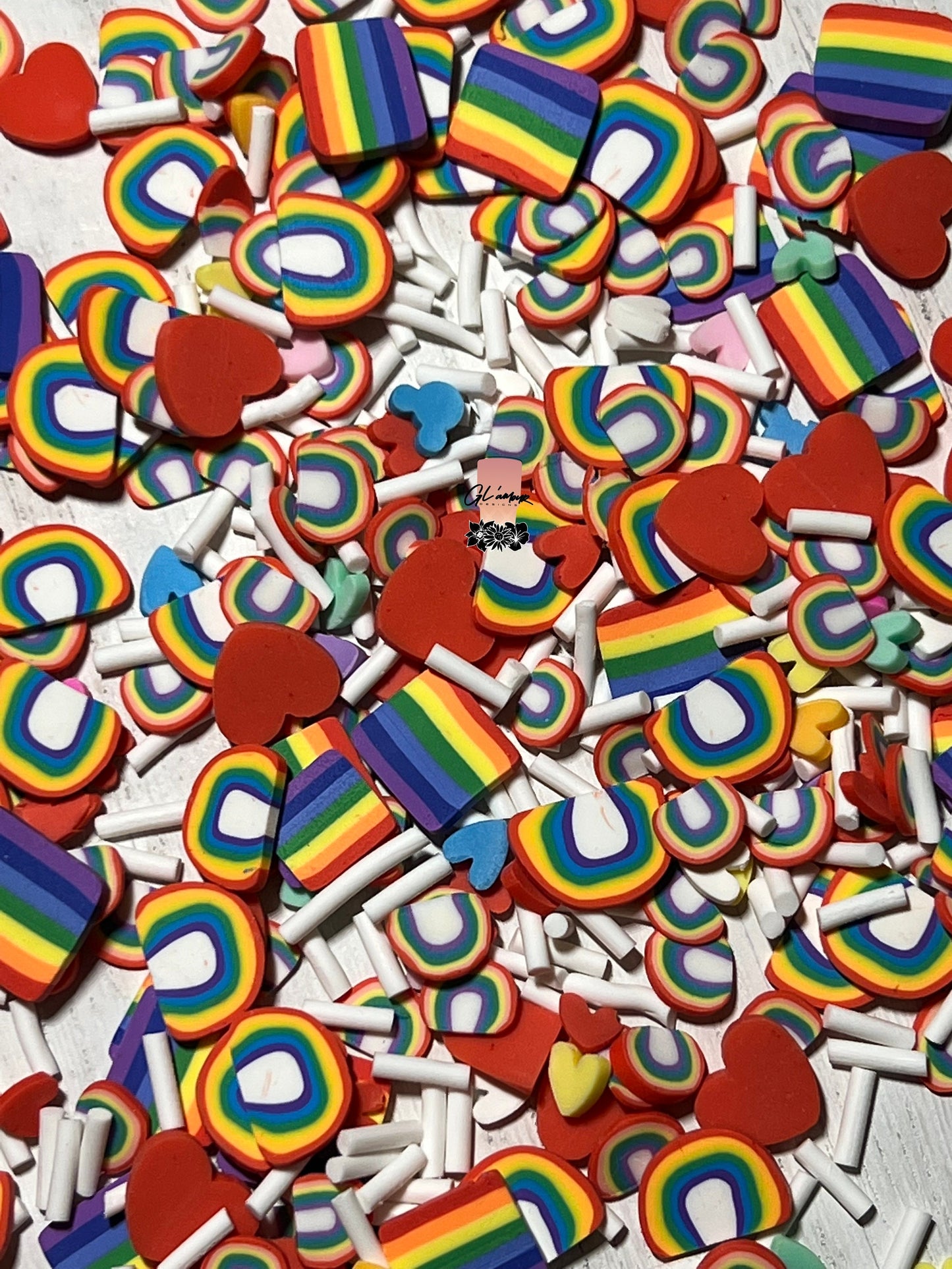 Pride Mix Polymer Slices -small 5mm and large 10mm