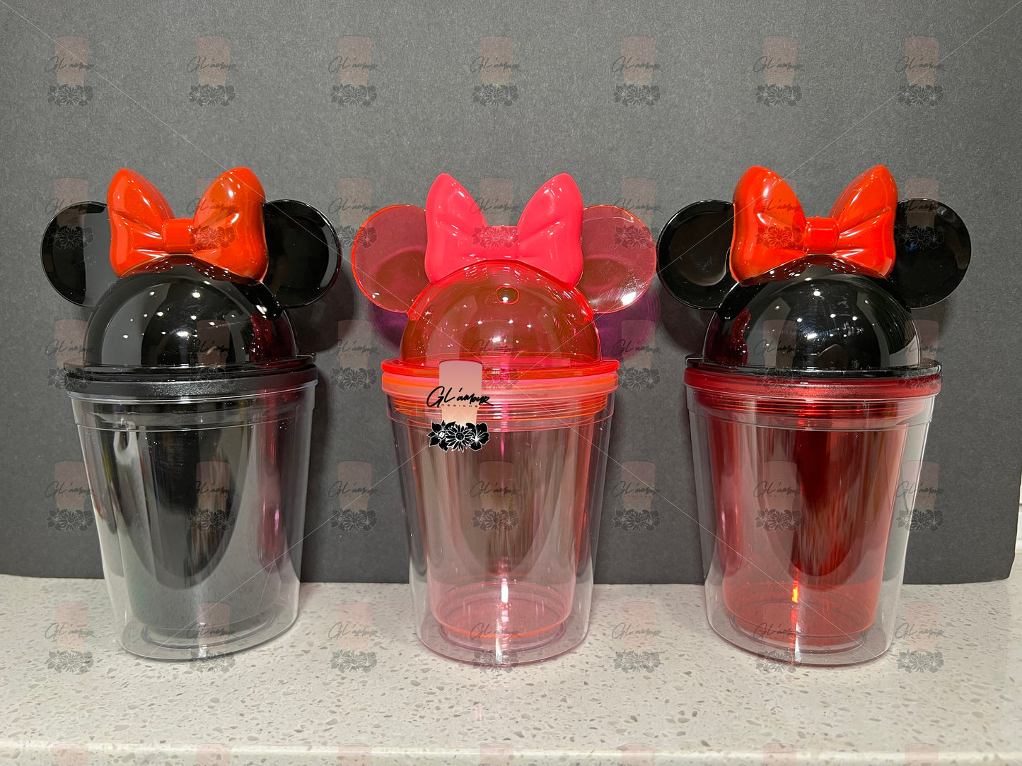 Mouse 2 Tone Bow Lid Tumbler