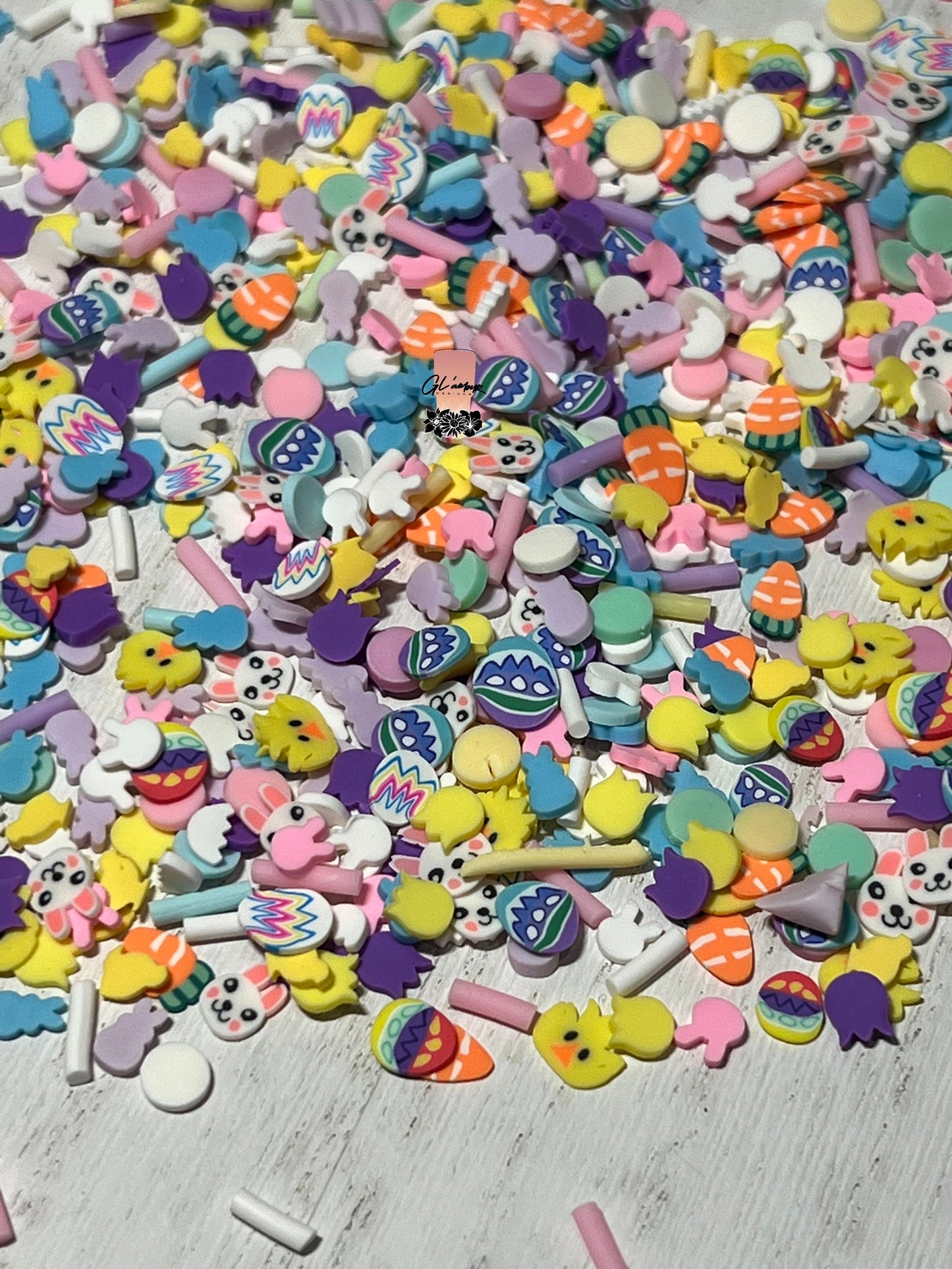 Bunny Easter Mix Polymer Slices -small 5mm