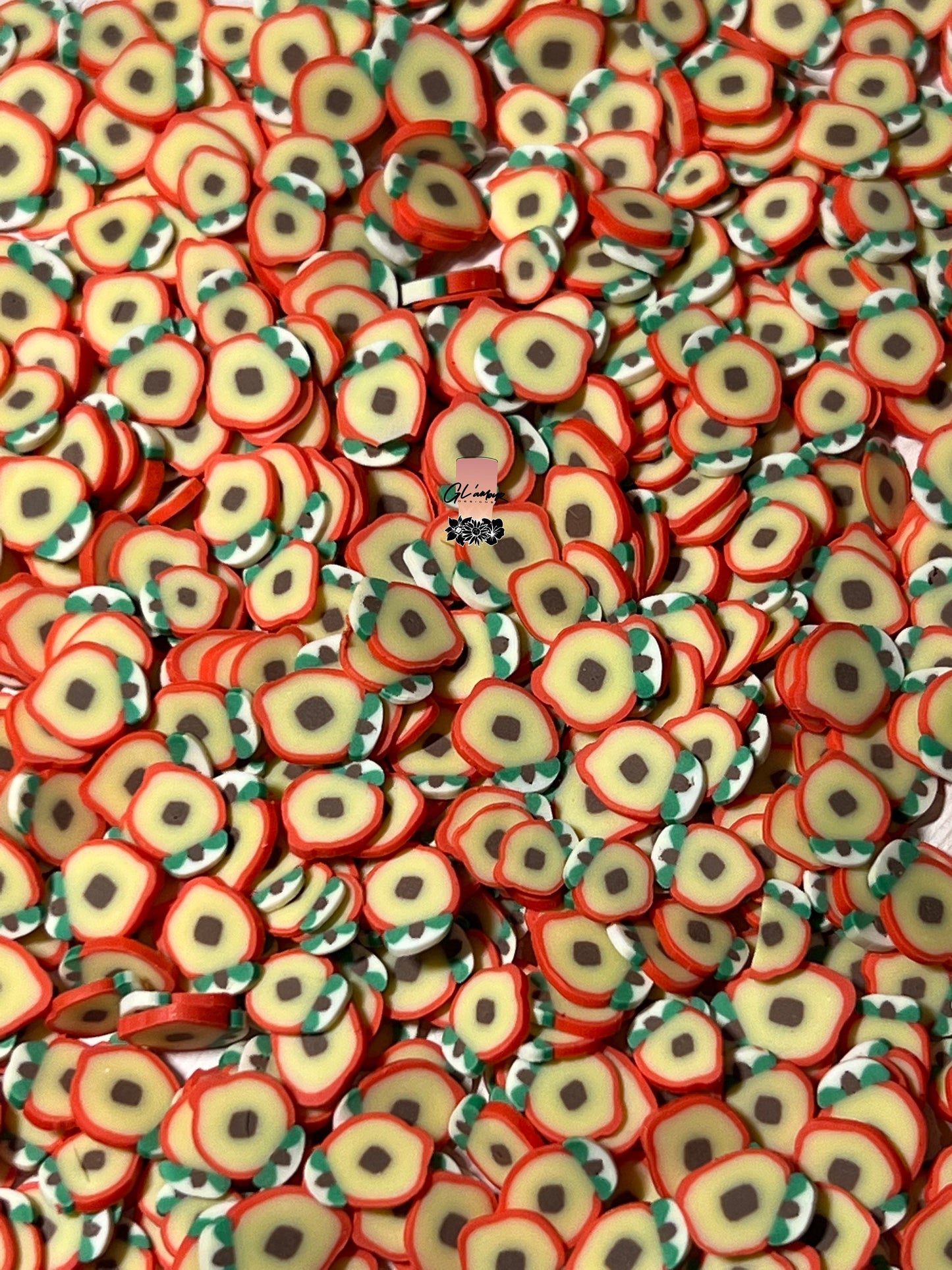 Peach Polymer Slices - small 5mm