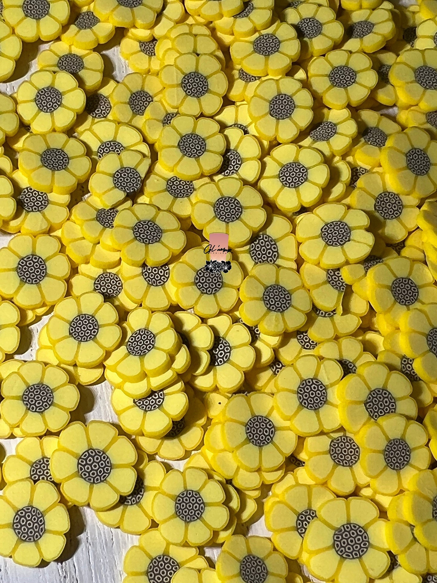 Sunflower Polymer Slices - large 10mm