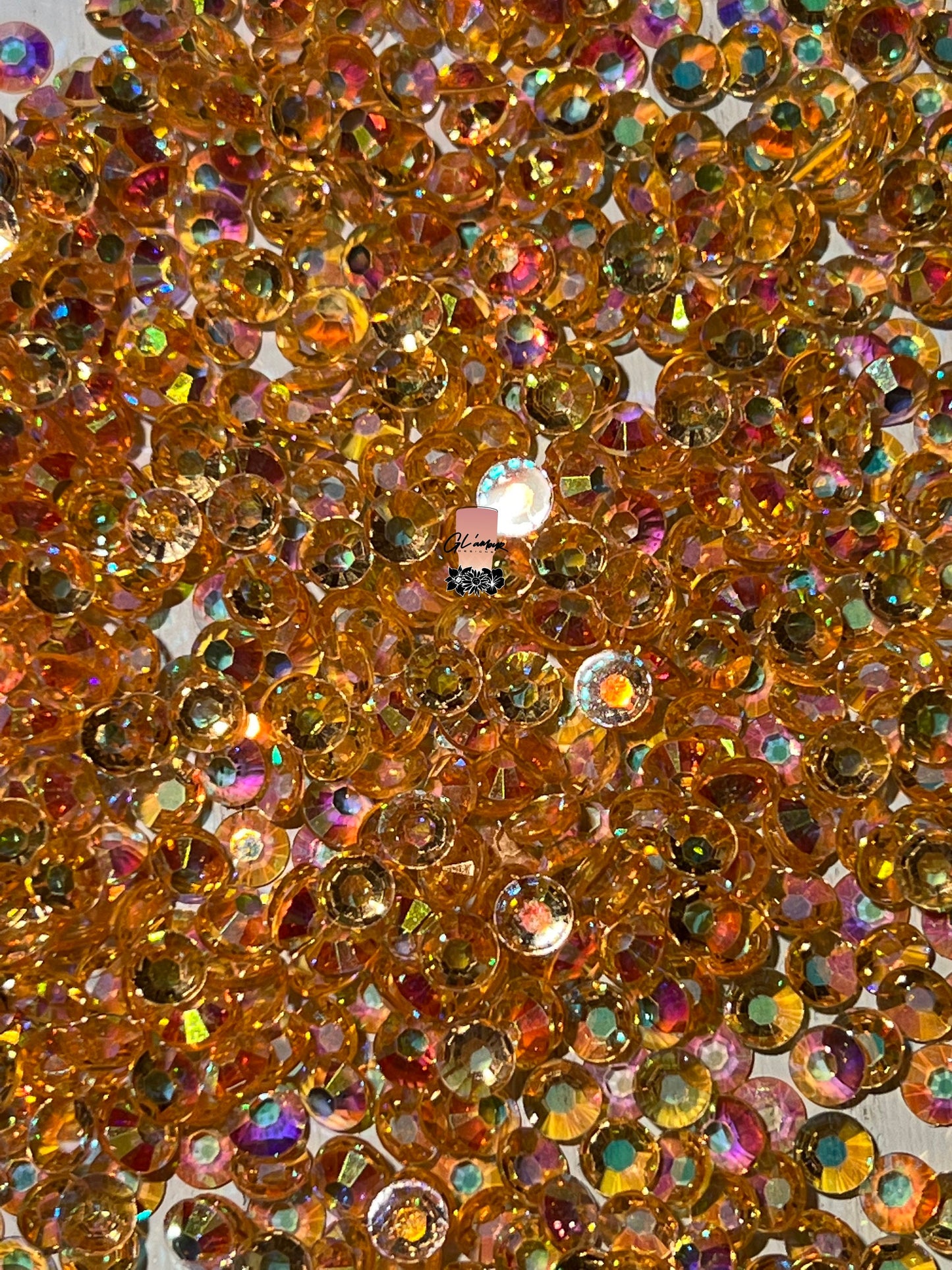 AB Transparent Light Peach Flat Back Resin Rhinestones - 1000 pcs