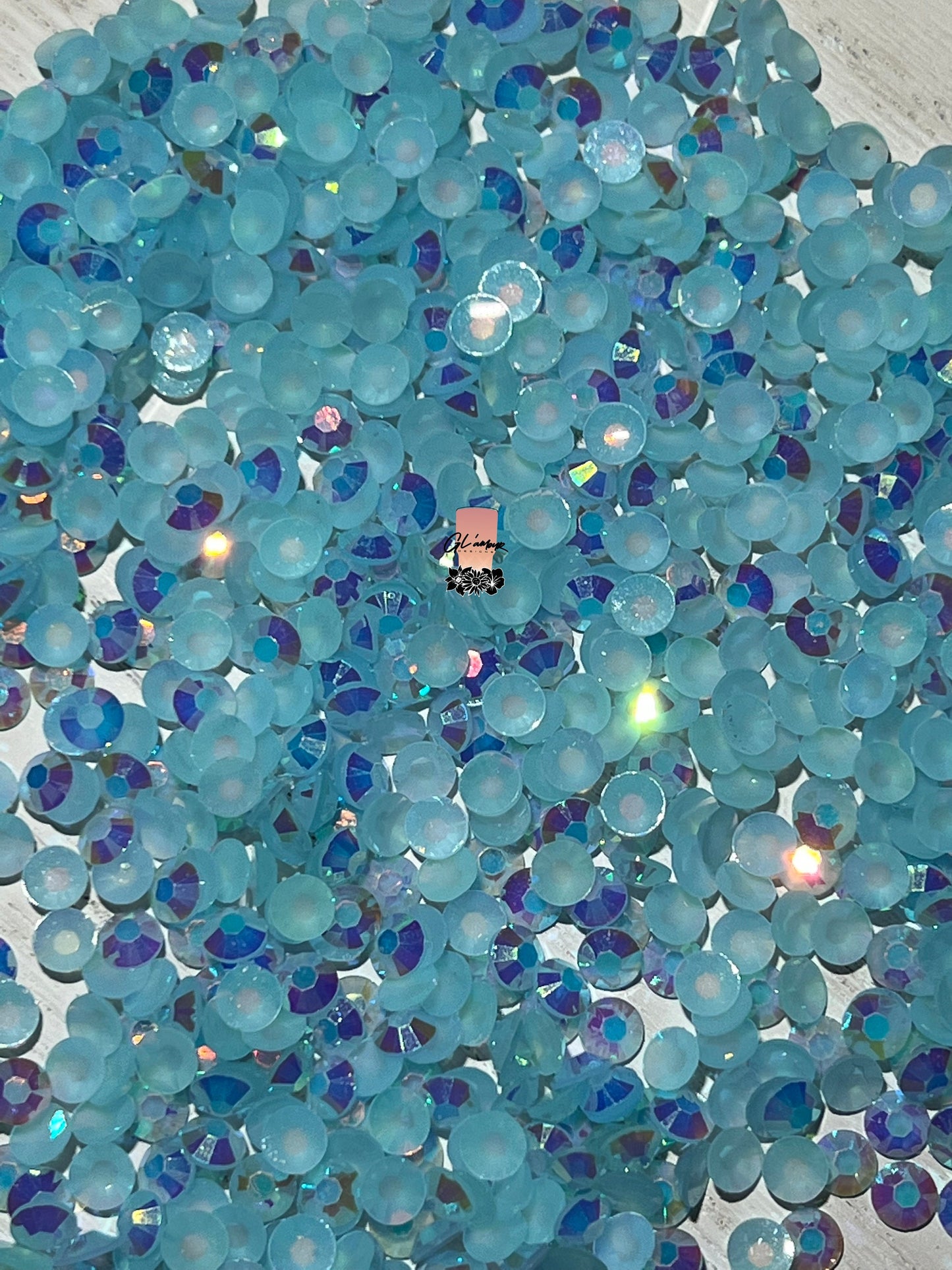 AB Jelly Light Aquamarine Flat Back Resin Rhinestones - 1000 pcs