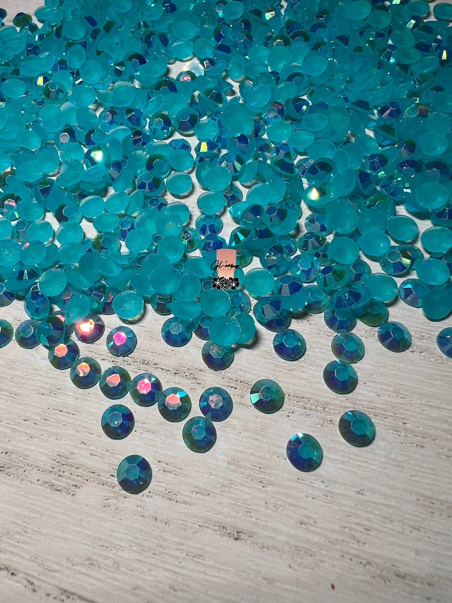 AB Jelly Blue Zircon Flat Back Resin Rhinestones - 1000 pcs