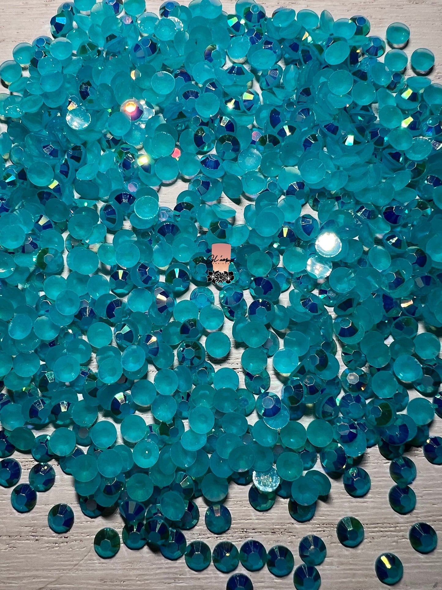 AB Jelly Blue Zircon Flat Back Resin Rhinestones - 1000 pcs