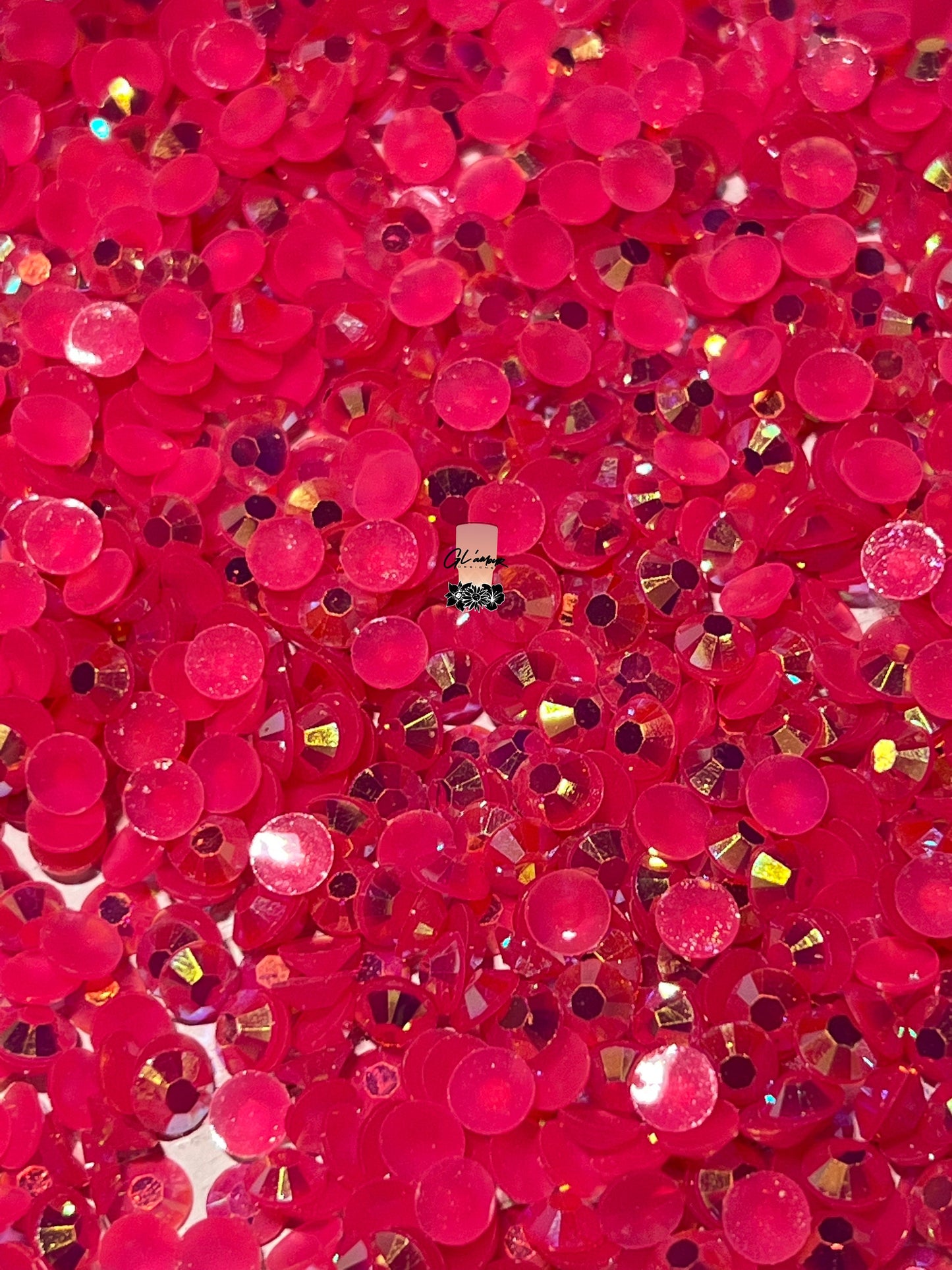 AB Jelly Dark Rose Flat Back Resin Rhinestones - 1000 pcs