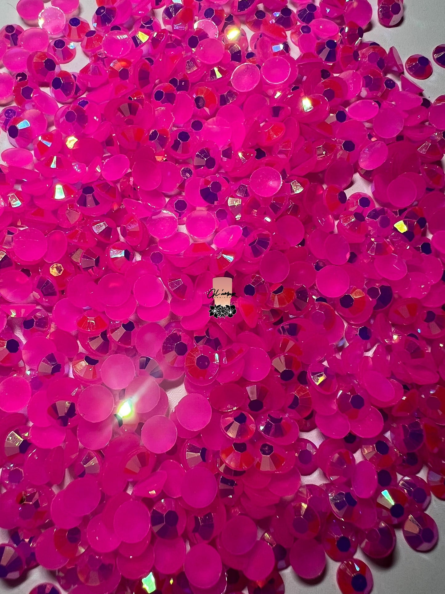 AB Jelly Rose Flat Back Resin Rhinestones - 1000 pcs