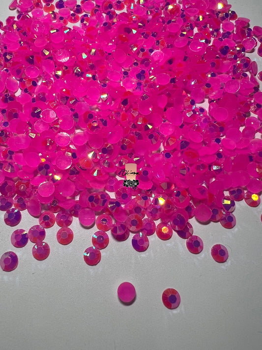 AB Jelly Rose Flat Back Resin Rhinestones - 1000 pcs