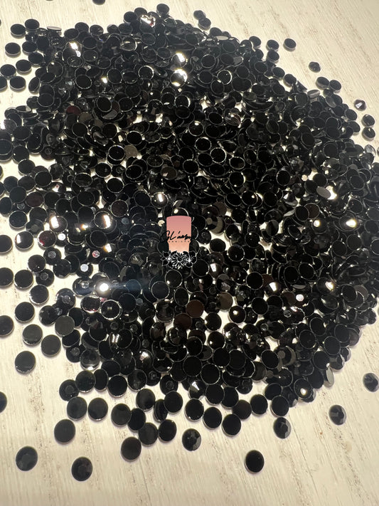 Jelly Jet Black Rhinestones - 1000 pcs